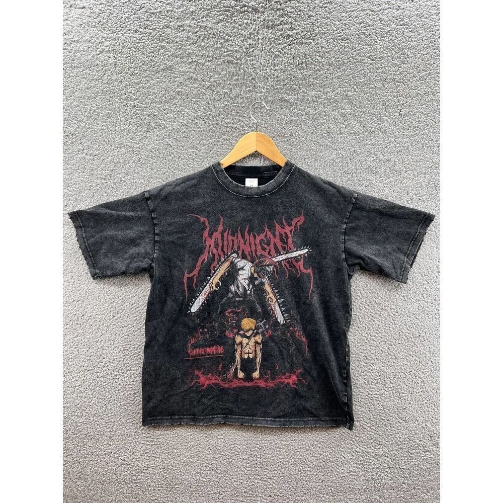 Artiemaster Chainsaw Man Midnight Shadows Black Distressed T-Shirt Size Medium